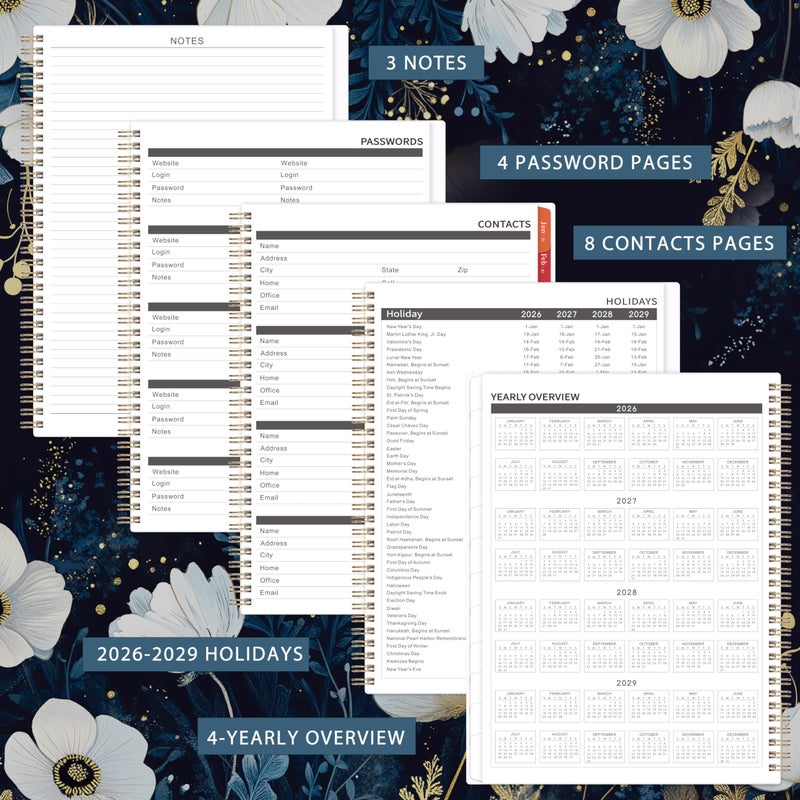 Tersus 2026-2029 Monthly Planner/Calendar - July 2026 - June 2029, 9â€ Ã— 11â€, 3 Year Monthly Planner 2026-2029, 36-Month Calendar with Tabs,Inner Pocket, Twin-wire Binding, Enterprise - Image 4