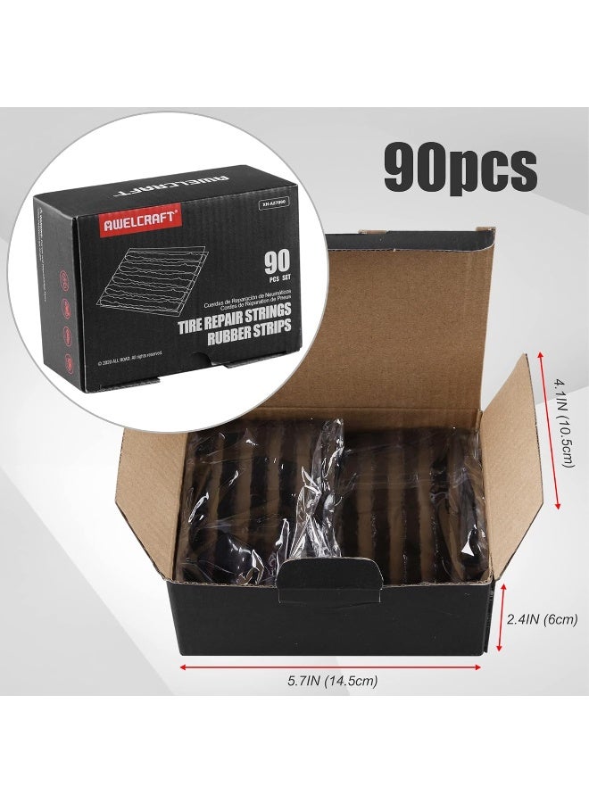 AWELCRAFT Tire Repair Strings 90pcs 4" black, Automotive Tool Tire Repair Plugs for Tubeless Off-Road Tires Car, Bike, ATV, UTV, Wheelbarrow, Mower - Image 3