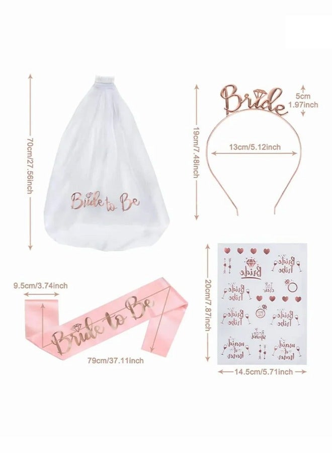 مجموعة تزيين العروس تو بي، وشاح العروس، تاج عصابة الرأس، حجاب العروس مع مشط، تاج من حجر الراين، لافتة مثبتة مسبقًا، هدايا العروس لتكون هدايا زينة الزفاف - Image 5