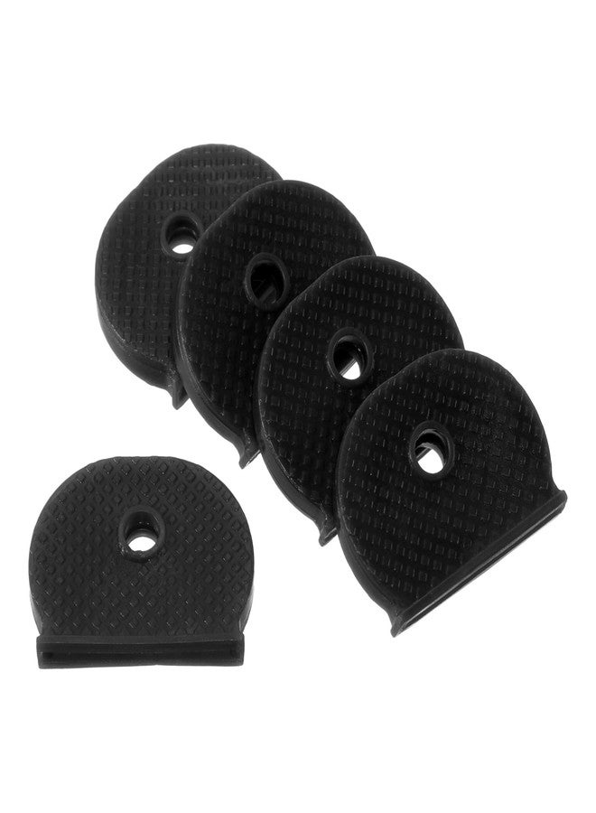 PATIKIL Key Caps Covers, 5 Pack Keys Identifiers Covers Coding Tags Marker Semicircle Silicone Sleeve for Office House Apartment, Black - Image 1