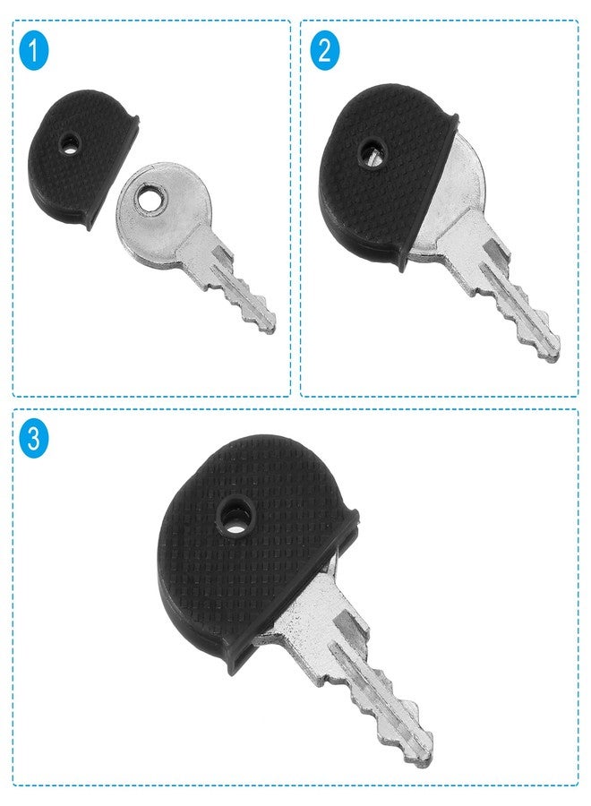 PATIKIL Key Caps Covers, 5 Pack Keys Identifiers Covers Coding Tags Marker Semicircle Silicone Sleeve for Office House Apartment, Black - Image 5