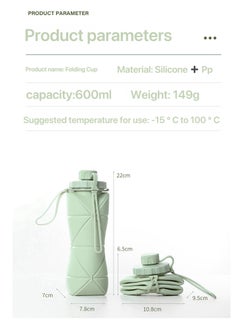Goldfish 600ml Outdoor Sports Folding Water Cup with Straw Portable for Riding and Traveling  - Image 2