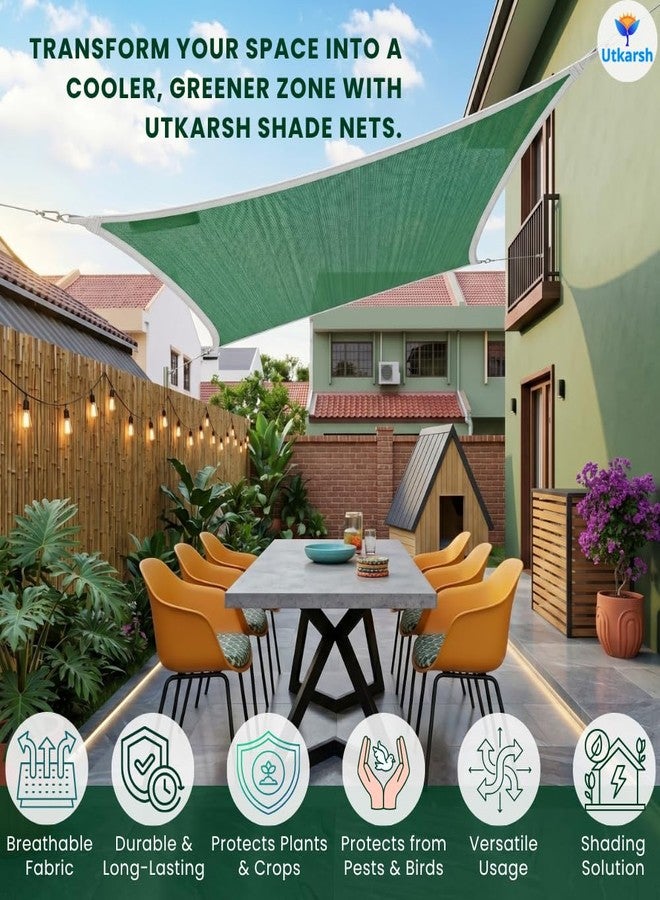 Utkarsh Green Shade Net - 75% UV Protection | Multipurpose Agro Net for Terrace, Garden, Greenhouse & Balcony | Protection from Sun | Indoor & Outdoor Use | Size - 4 ft x 10 ft - Image 3