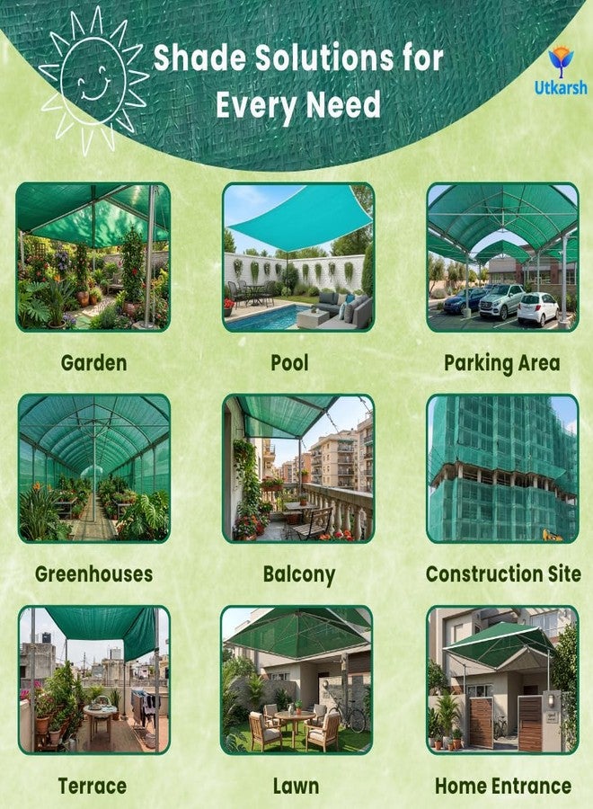 Utkarsh Green Shade Net - 75% UV Protection | Multipurpose Agro Net for Terrace, Garden, Greenhouse & Balcony | Protection from Sun | Indoor & Outdoor Use | Size - 4 ft x 10 ft - Image 5