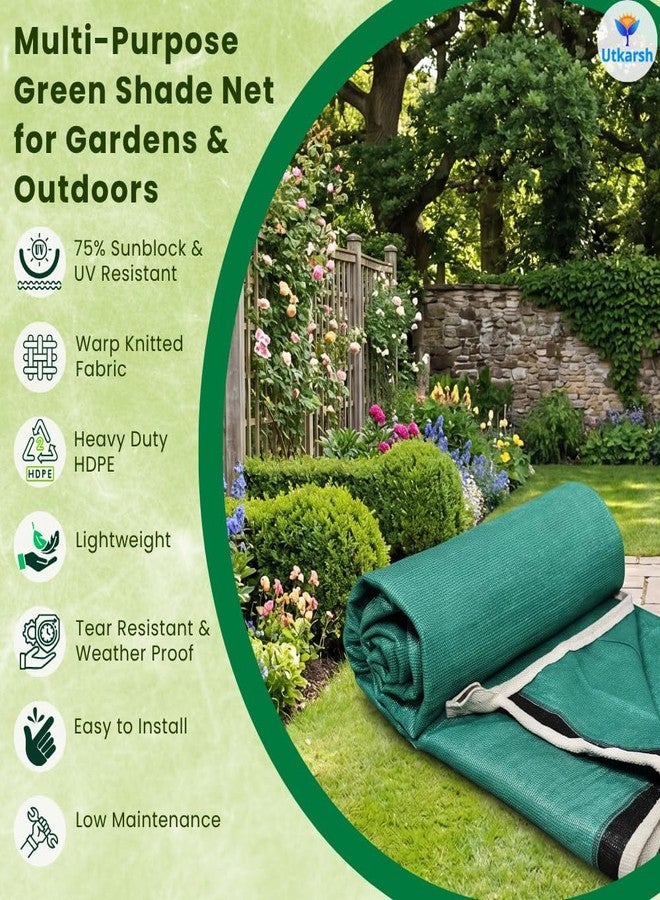 Utkarsh Green Shade Net - 75% UV Protection | Multipurpose Agro Net for Terrace, Garden, Greenhouse & Balcony | Protection from Sun | Indoor & Outdoor Use | Size - 4 ft x 10 ft - Image 2