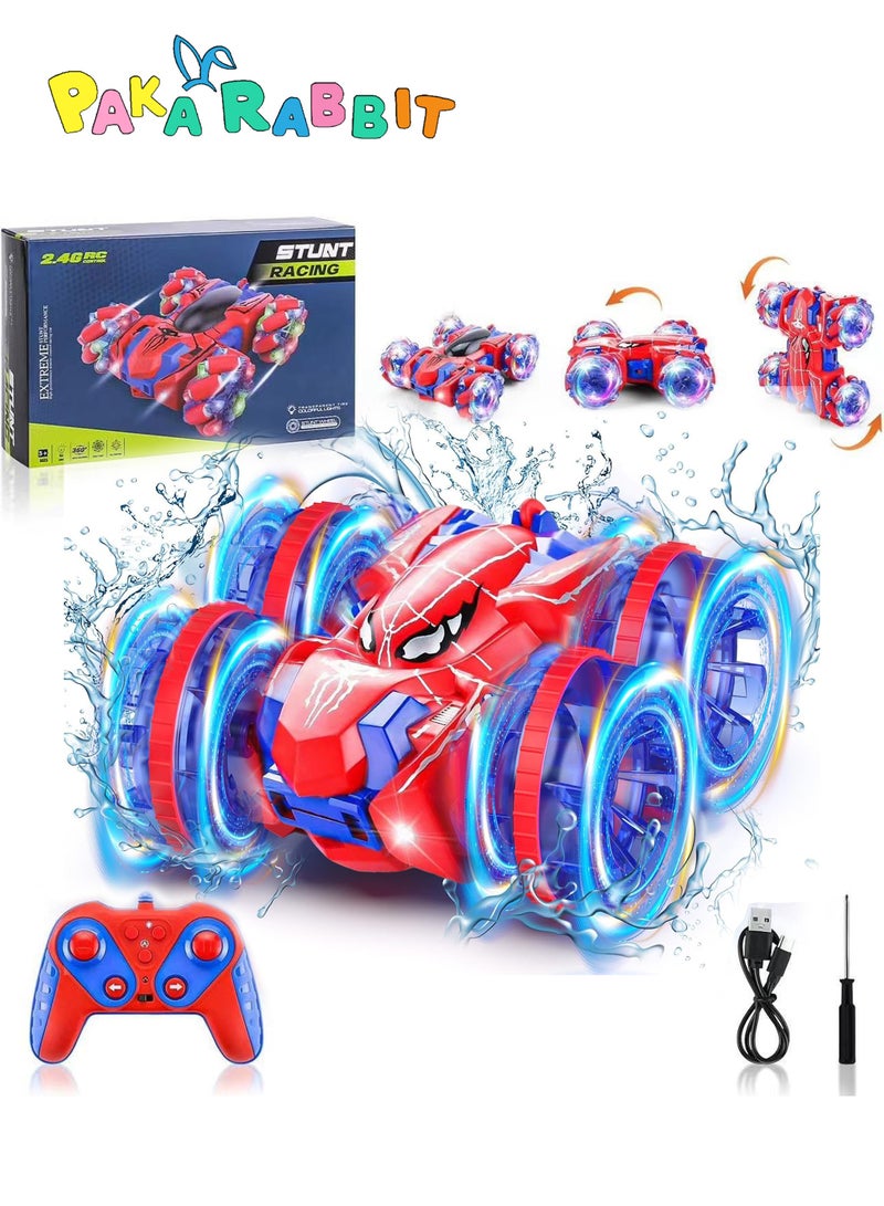 Paka Rabbit Remote Control Car, 2.4 GHz RC Car RC Boat, 360° Rotation RC Stunt with LED Light, Boys Girls Gift Toys - Image 1