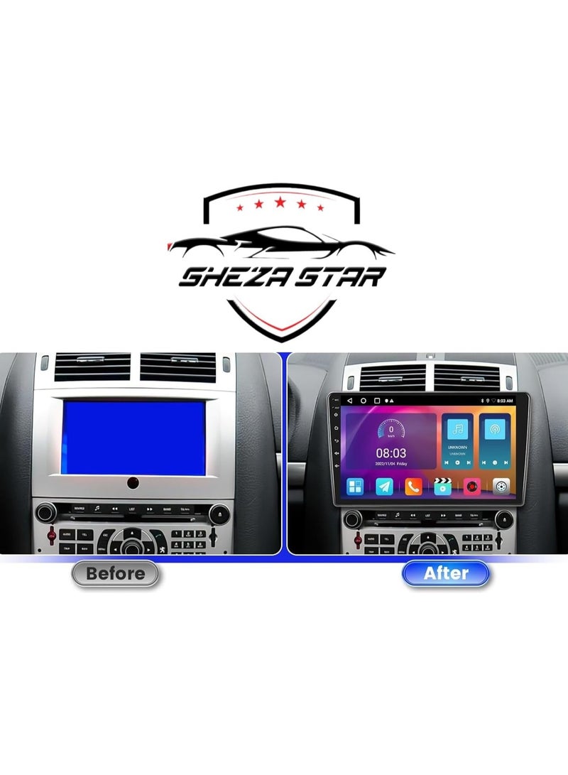 SHEZA STAR Android Car Stereo for Peugeot 407 2004-2011 1GB RAM 32GB ROM M-Link Wi-Fi BT, Radio GPS, 9 Inch IPS Touch Screen with AHD Camera Included - Image 2