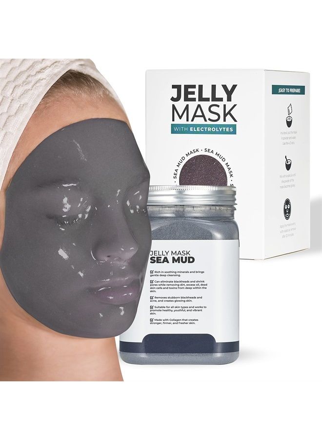 Jelly Mask Jar Sea Mud Peel-Off Face Care Rubber Mask | 23 fl oz Skin Care Moisturizing Gel Mask Jar Spa Set