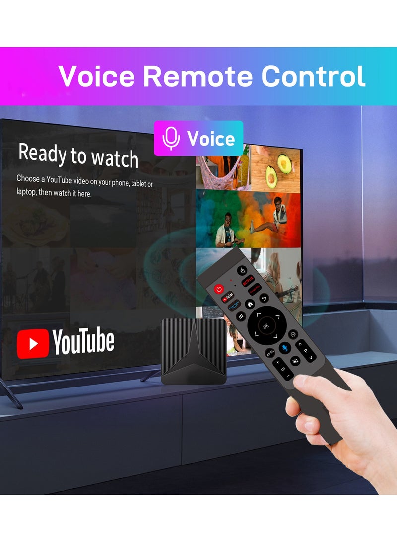 Android TV Box 14.0 4K 2GB RAM 16GB ROM Quad Core 64bit, Support Dual-WiFi 2.4G/5G WIFI6 3D HDR10+ BT5.0 with Voice Remote Control - Image 2