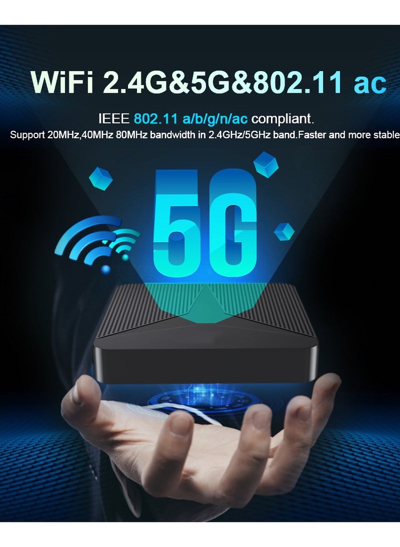 Android TV Box 14.0 4K 2GB RAM 16GB ROM Quad Core 64bit, Support Dual-WiFi 2.4G/5G WIFI6 3D HDR10+ BT5.0 with Voice Remote Control - Image 3