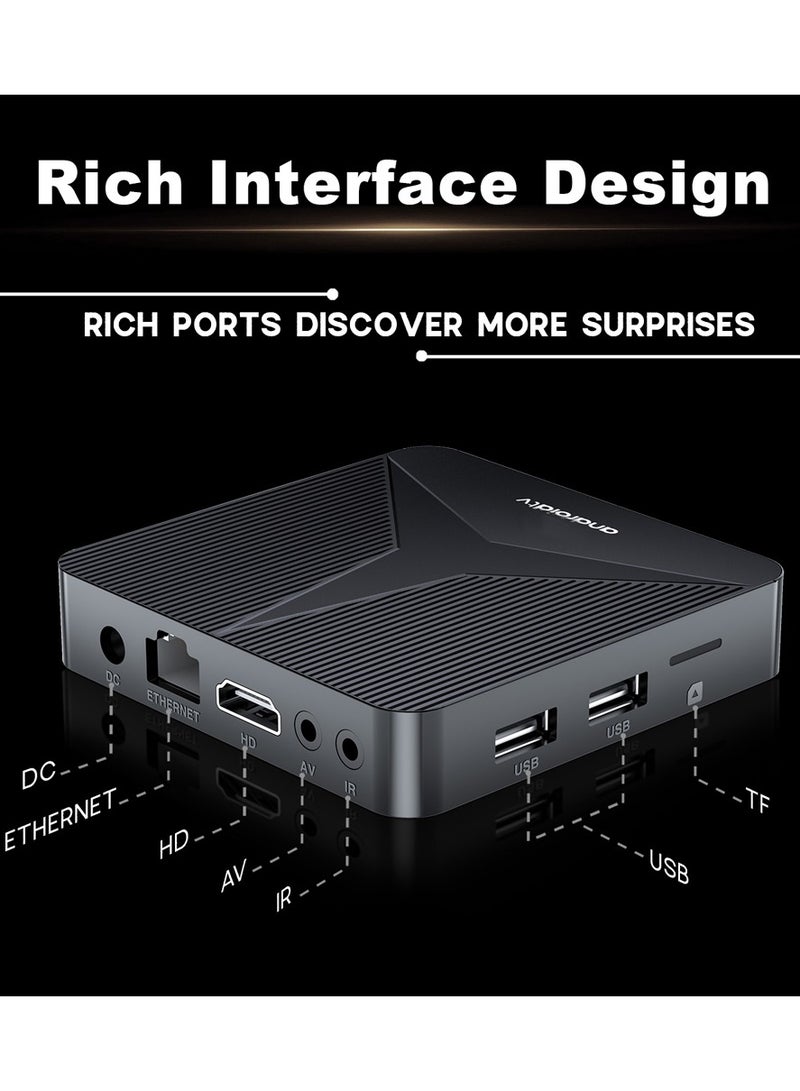 Android TV Box 14.0 4K 2GB RAM 16GB ROM Quad Core 64bit, Support Dual-WiFi 2.4G/5G WIFI6 3D HDR10+ BT5.0 with Voice Remote Control - Image 5