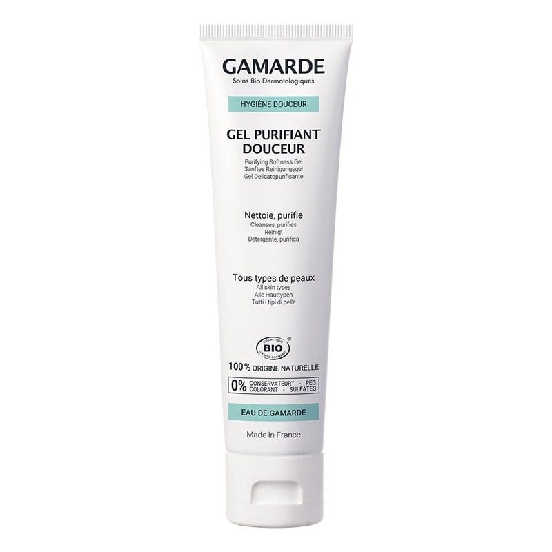 Gamarde Gentle Purifying Gel - Daily Facial Cleanser - Removes Impurities with Geranium and Lavandin Essential Oils - Face Wash for Women - 3.38 oz