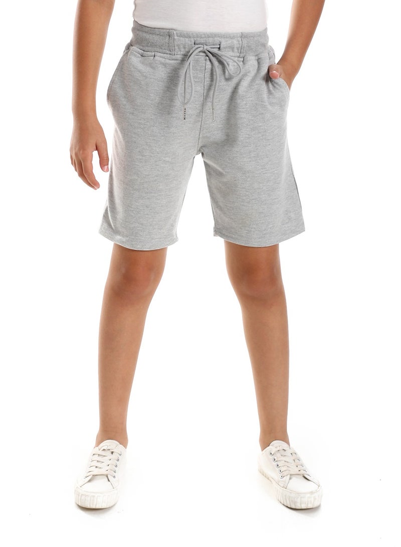 ماستر جينز شورت اطفال قطن وسط استيك - رمادي - Image 1