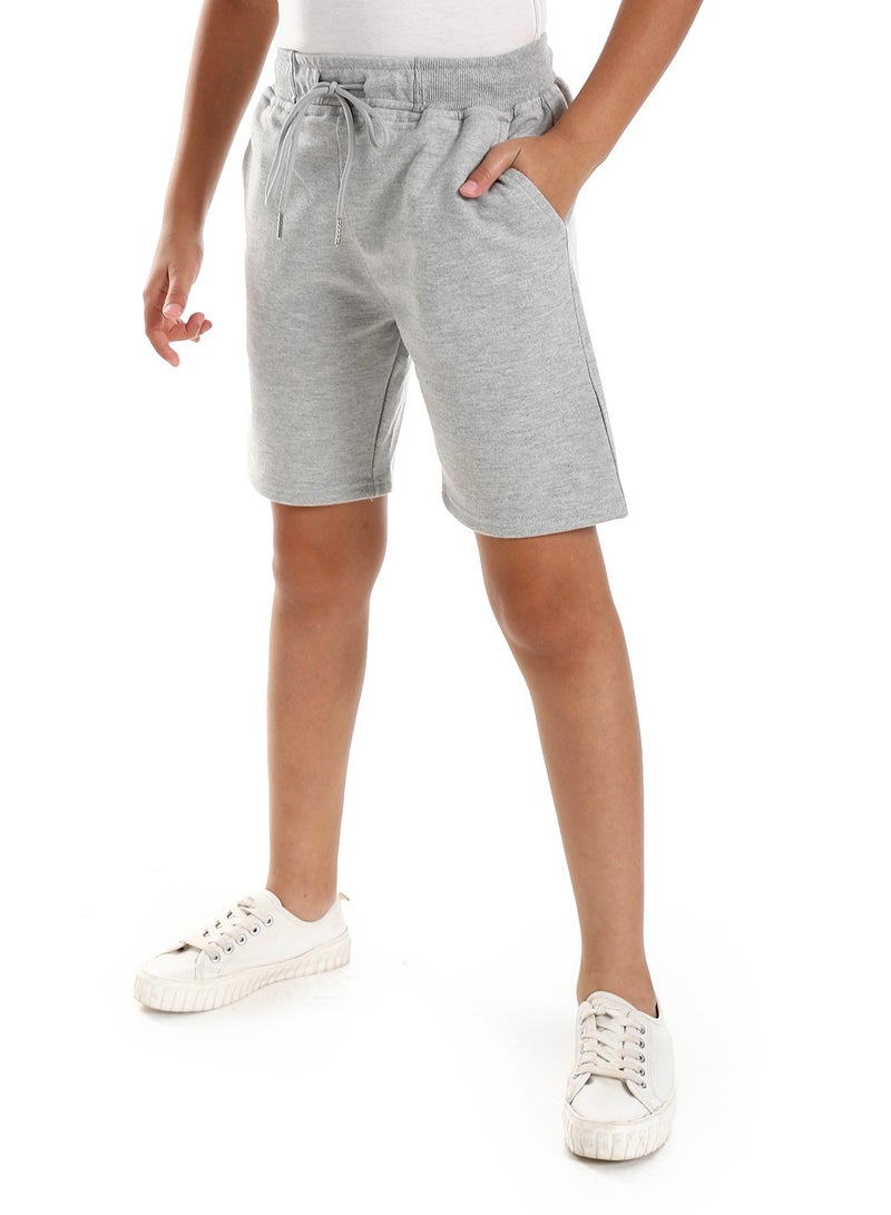 ماستر جينز شورت اطفال قطن وسط استيك - رمادي - Image 3