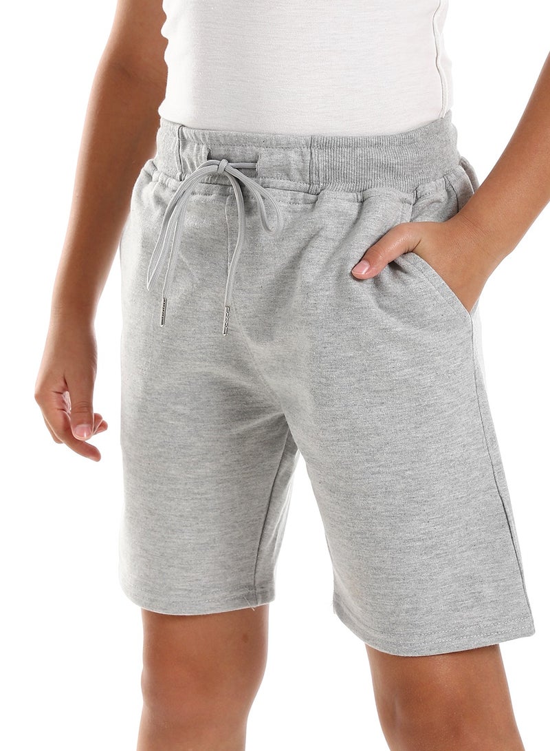 ماستر جينز شورت اطفال قطن وسط استيك - رمادي - Image 4