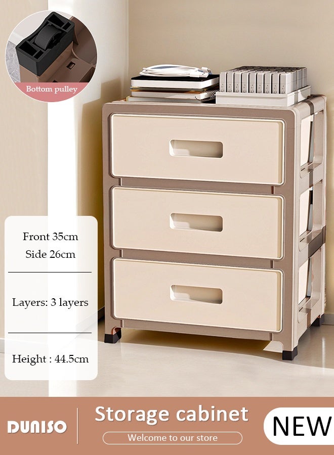 DUNISO Multipurpose 3 Layers Drawer Storage Cabinet Plastic Waterproof Containers Box with Drawers Multifunctional Storage Organizer for Kitchen,Bathroom,Bedroom,Living Room  - Image 1