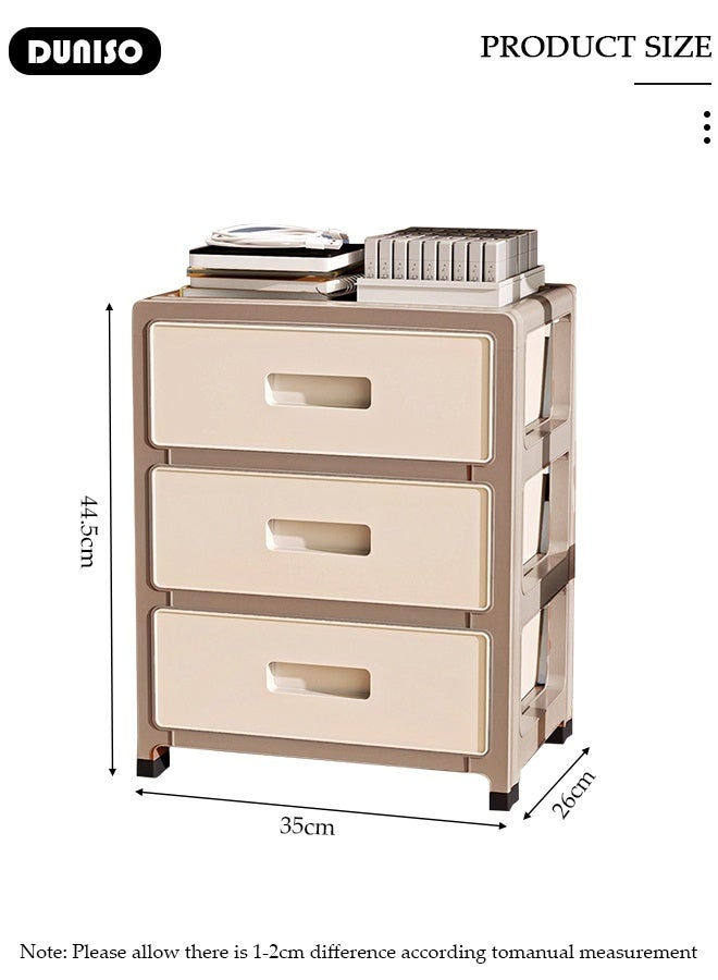 DUNISO Multipurpose 3 Layers Drawer Storage Cabinet Plastic Waterproof Containers Box with Drawers Multifunctional Storage Organizer for Kitchen,Bathroom,Bedroom,Living Room  - Image 2