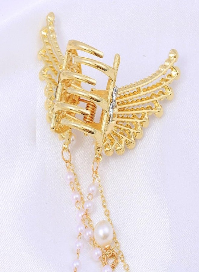 RAHAS Crystal Pearl Butterfly Hair Clips Gifts for Women Tassels Charming Hair Pins Shine Birthday Party Jewelry for hair pins -(1Pcs) - Image 2