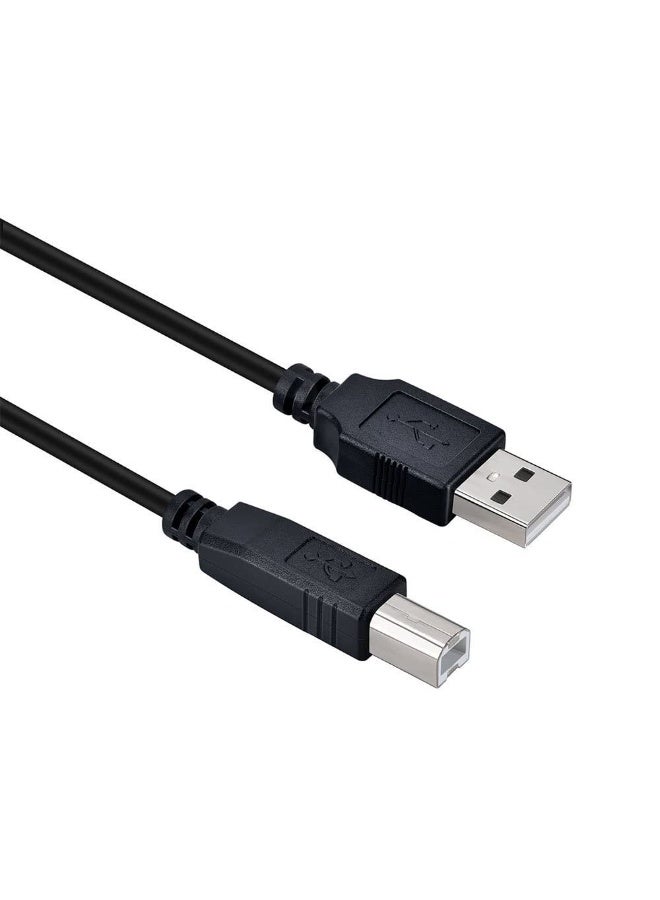 كابل USB 2.0 A إلى B بطول 1.5 متر - سلك طابعة وماسح ضوئي عالي السرعة، متوافق مع أجهزة HP وCanon وEpson وBrother ومحركات الأقراص الصلبة الخارجية وغيرها - Image 1
