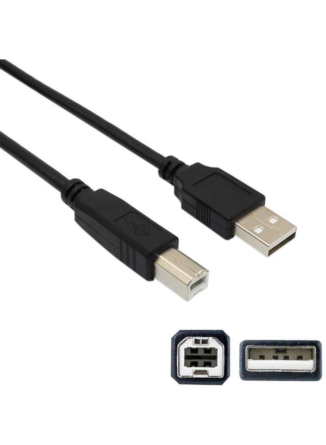 كابل USB 2.0 A إلى B بطول 1.5 متر - سلك طابعة وماسح ضوئي عالي السرعة، متوافق مع أجهزة HP وCanon وEpson وBrother ومحركات الأقراص الصلبة الخارجية وغيرها - Image 2