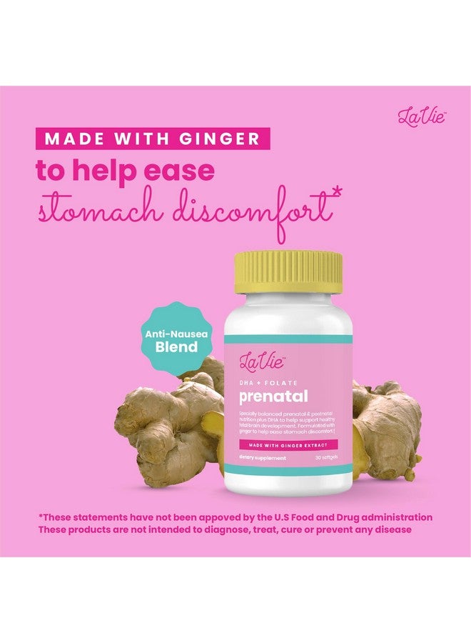 Lavie فيتامينات لافي قبل الولادة مع الزنجبيل، DHA، حمض الفوليك، والحديد - ضرورات الحمل لتطوير دماغ وجسم الطفل - فيتامينات قبل الولادة خالية من الكائنات المعدلة وراثيًا وخالية من الغلوتين للنساء (إمداد لمدة شهر)  - Image 2