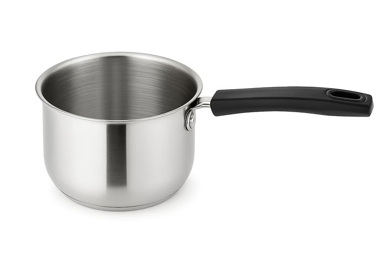 Kruvad Stainless Steel Saucepan Plastic Handle Small Milk Pot for Tea Coffee Soup Sauce Butter Mini Steel Sauce Pan for Gas Stove Induction Durable Rust Free Easy to Clean Cookware for Kitchen - Image 1