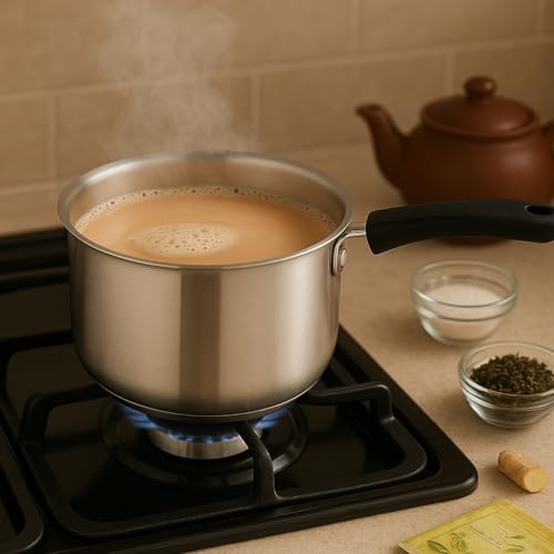 Kruvad Stainless Steel Saucepan Plastic Handle Small Milk Pot for Tea Coffee Soup Sauce Butter Mini Steel Sauce Pan for Gas Stove Induction Durable Rust Free Easy to Clean Cookware for Kitchen - Image 5
