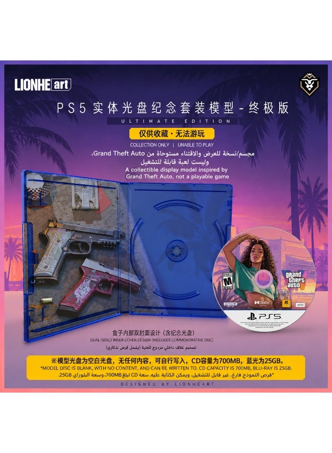 Sony GTA6 Grand Theft Auto VI PS5 Display & Collectible Replica with Decorative Case and Disc, Non Playable - Image 3