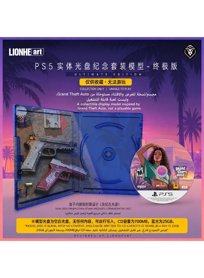 Sony GTA6 Grand Theft Auto VI PS5 Display & Collectible Replica with Decorative Case and Disc, Non Playable - Image 4