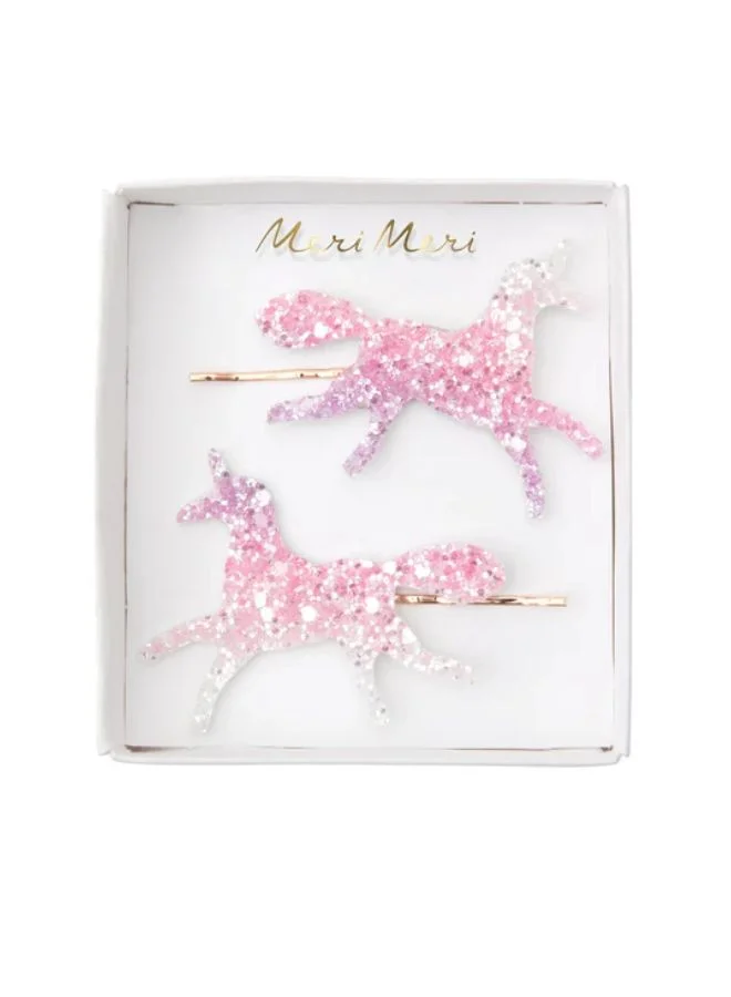ميري ميري Unicorn Ombre Glitter Hair Slides 3.625 x 3.5 x .625بوصة