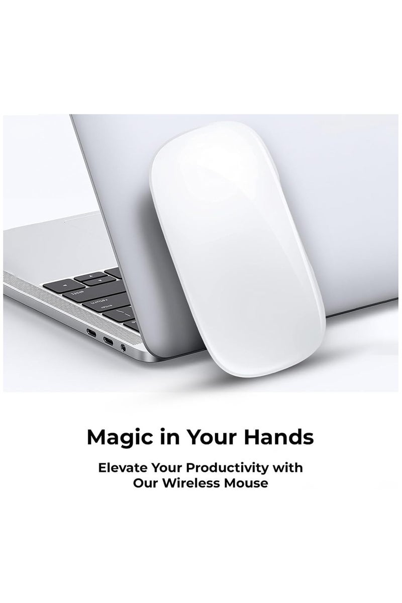 Magic Mouse White, Multi-Touch Surface, Rechargeable Wireless Touch Mouse Scrolling, Optical Precision, Strong Bluetooth 5.1 Connectivity, and 1600 DPI Sensor, Compatible with All Devices - Image 3