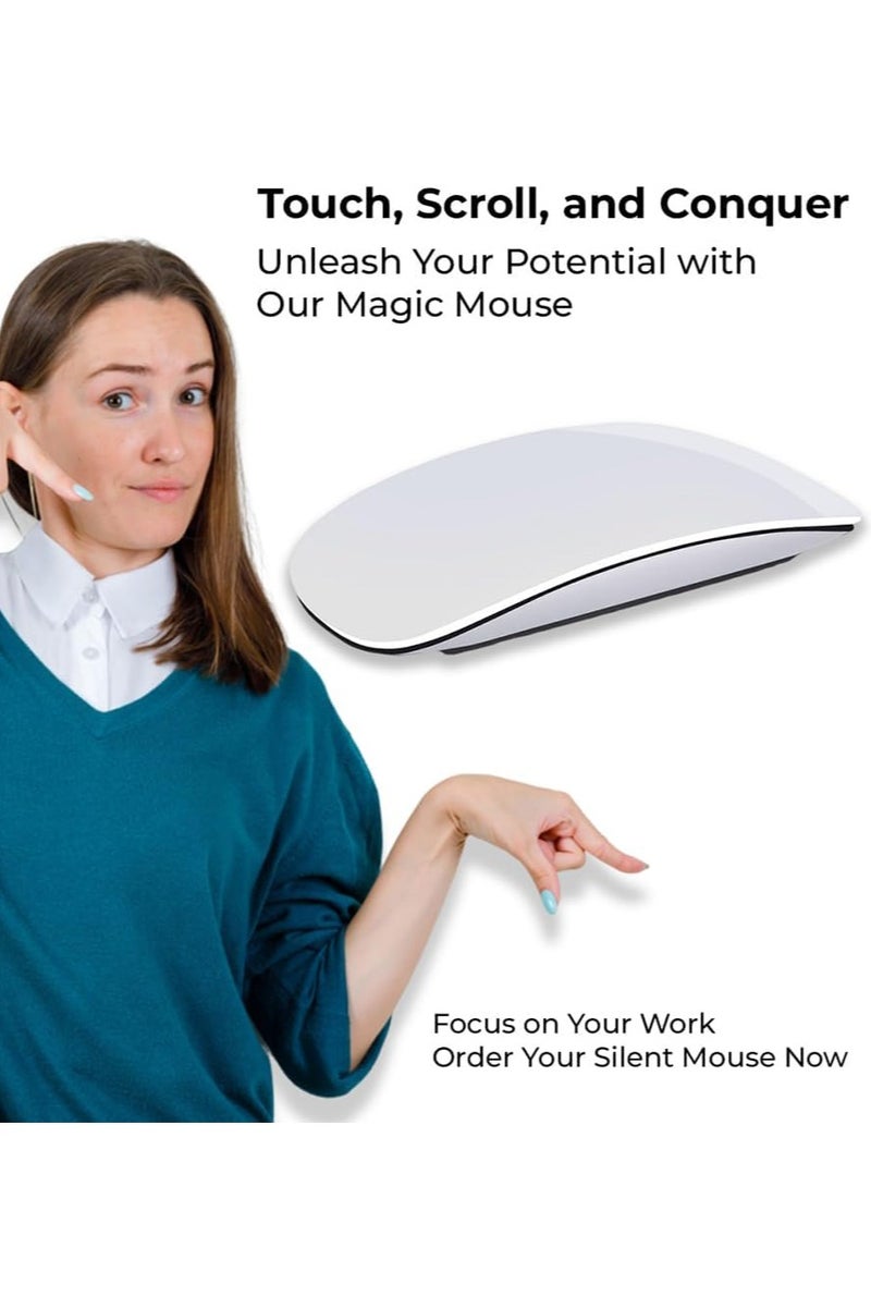 Magic Mouse White, Multi-Touch Surface, Rechargeable Wireless Touch Mouse Scrolling, Optical Precision, Strong Bluetooth 5.1 Connectivity, and 1600 DPI Sensor, Compatible with All Devices - Image 4