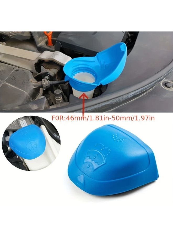 Blue Windshield Washer Reservoir Cap And Funnel Durable Rubber Fits 1 81 To 1 97 Inch - Image 1