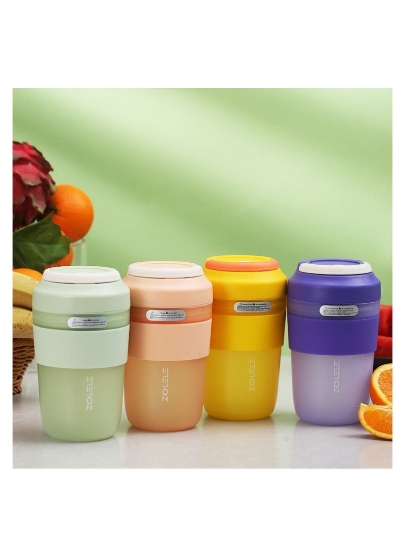 ZOLELE - Zolele Zi102 Portable Mini Juicer Blender 400ml Wireless Mini Juicer Inductive Protection Power Switch Fruit Juicer Multifunctional Drinking Cup 1500mAh Battery USB-C - Green - Image 1