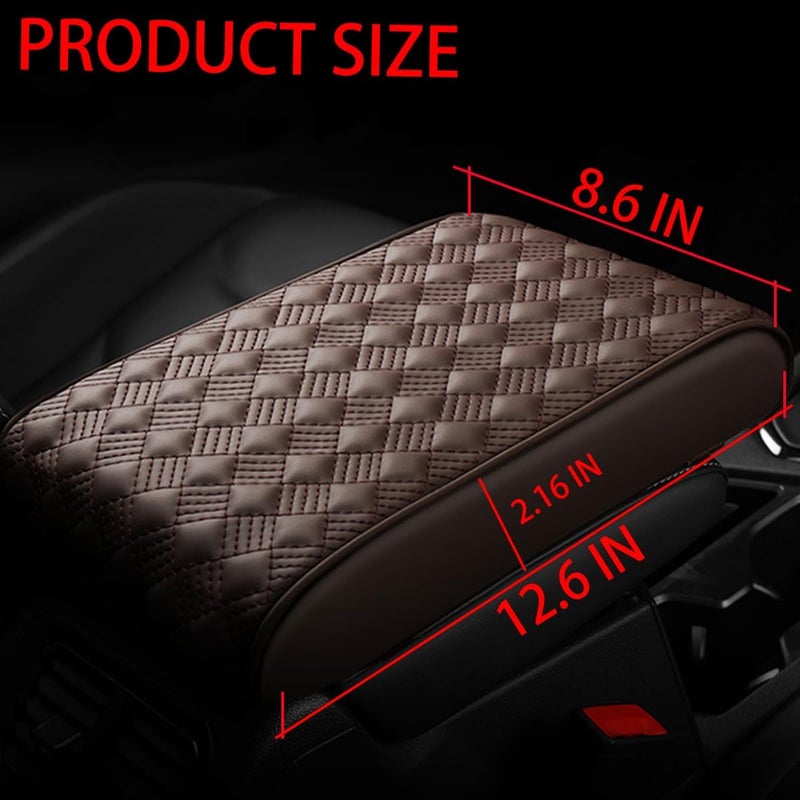 Bittwee Car Armrest Cushion, Automotive Anti-Scratch Leather Memory Foam Center Console Pad Cover Protector Elbow Pillow Armrest Seat Box with Organizer Pockets Storage Bag, Universal Fit - Image 2