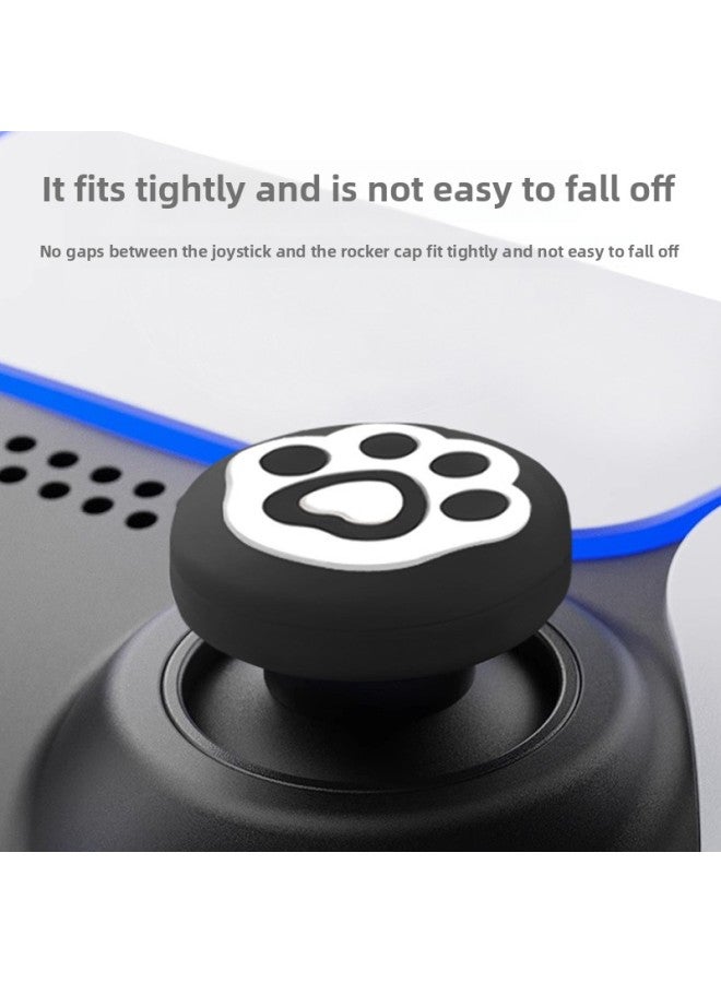PS4 Rocker Cap XBOX PS5 Rocker Cap Game Hollow Claw Silicone Cap Game Universal Handle Button Cap-Product Color:01 Black Basement Blank  - Image 3