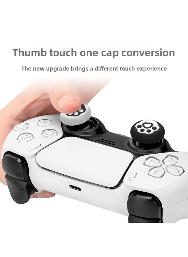 PS4 Rocker Cap XBOX PS5 Rocker Cap Game Hollow Claw Silicone Cap Game Universal Handle Button Cap-Product Color:01 Black Basement Blank  - Image 4