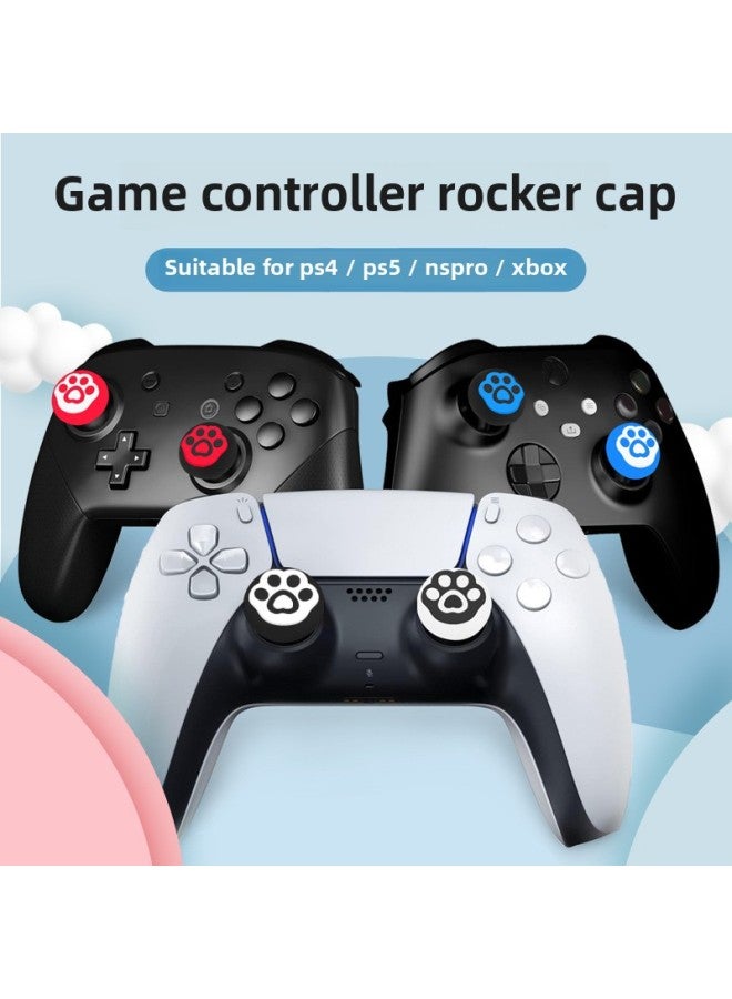 PS4 Rocker Cap XBOX PS5 Rocker Cap Game Hollow Claw Silicone Cap Game Universal Handle Button Cap-Product Color:01 Black Basement Blank  - Image 2