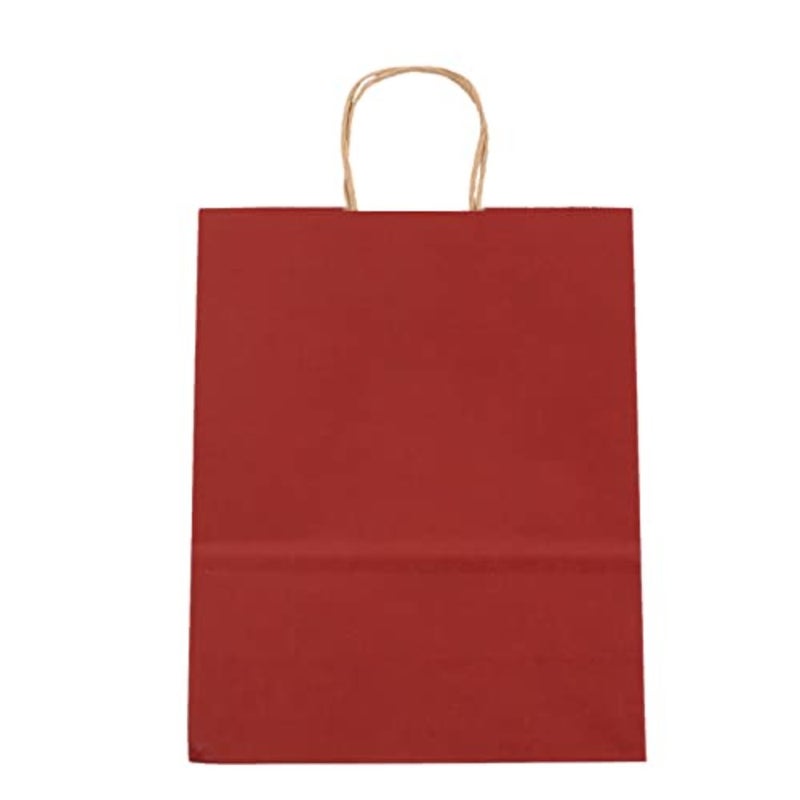 REDDOTGIFT® 12 كيسًا ورقيًا بمقابض، أكياس هدايا كرافت، أكياس تسوق A4 H33*L26*D12cm، كستنائي - Image 3