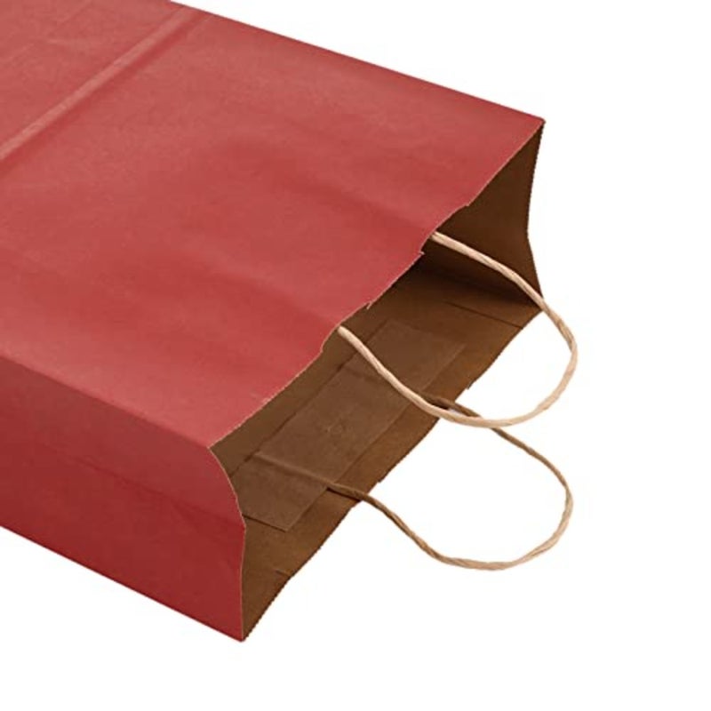 REDDOTGIFT® 12 كيسًا ورقيًا بمقابض، أكياس هدايا كرافت، أكياس تسوق A4 H33*L26*D12cm، كستنائي - Image 5