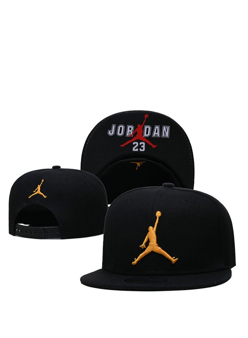Jordans Jordan Black Snapback: Gold Jumpman & “Jordan 23” Logo