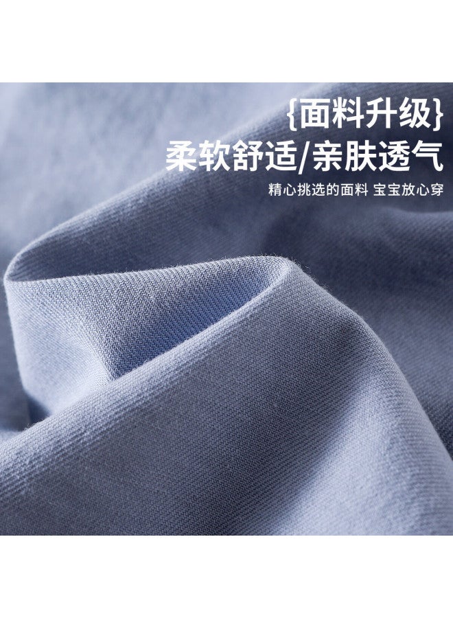 Doxiluoka Kids Colorblock Shirt Boys 2025 New Spring Autumn Jacket Long Sleeve Shirt Autumn Penguin 110