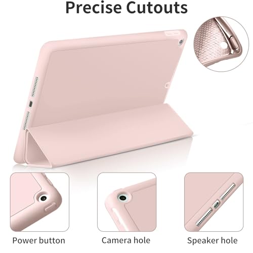 kenke Case for iPad 6th/5th Generation (2018/2017 Model) 9.7 Inch with Pencil Holder, Lightweight Smart Stand Cover with Soft TPU Back, Auto Wake/Sleep, Model A1822/A1823/A1893/A1954, Pink - Image 5