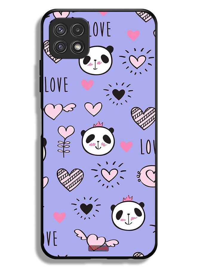 Tolwak Samsung Galaxy A22 5G Protective Case Cover Love And Panda Doodle - Image 1