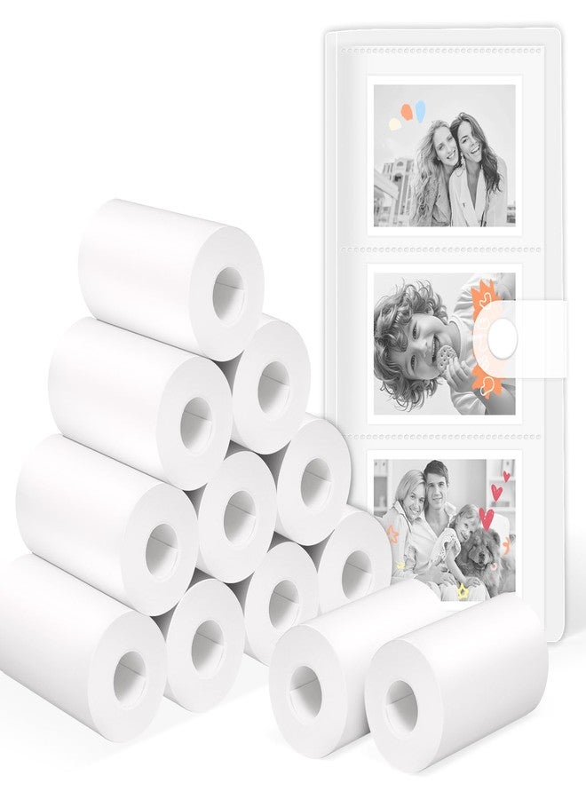 OTJ 12 Rolls Instant Print Camera for Kids Refill Thermal Print Paper Rolls - Photo Album 2.5x3.5 Picture Holder Book Holds 120 Horizontal Photos DIY Picture Albums - Image 1