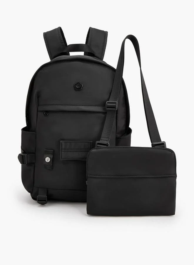 Missy BLACK Solid Backpack With Adjustable Shoulder Straps for Women | Best Price UAE