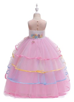 We Happy Girls Floral Unicorn Costume Princess Rainbow Party Dress Wedding Birthday Carnival Long Maxi Gown  - Image 3