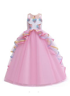 We Happy Girls Floral Unicorn Costume Princess Rainbow Party Dress Wedding Birthday Carnival Long Maxi Gown  - Image 2