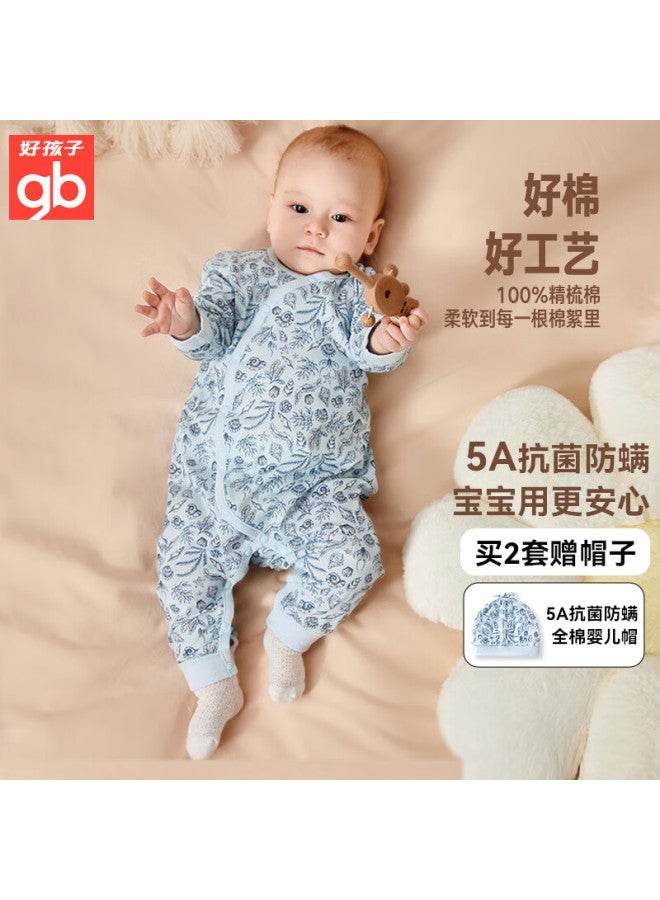Gb Baby Summer Class A Pure Cotton Romper Crawling Suit 5A Antibacterial Jumpsuit Summer Air-Conditioning Clothes 2-Pack - Image 1