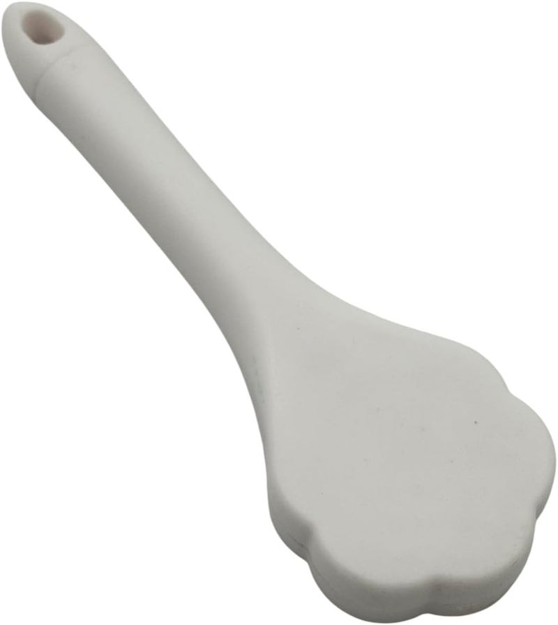 بي آند دي حامل الملعقة الخزفي من B&D بتصميم نقوش زهرية – حامل أدوات مطبخ أبيض - Image 4